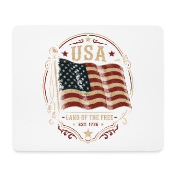 Vintage USA Flag Badge - Mouse Pad (horizontal) - white - Front