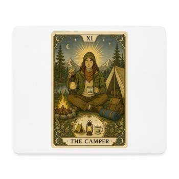 Campeur | Camping & Tarot au feu de camp - Tapis de souris (format paysage) - blanc - Devant