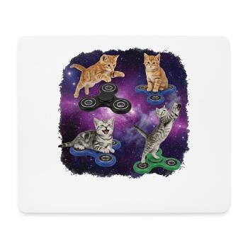 Cat with fidget spinner - Mouse Pad (horizontal) - white - Front