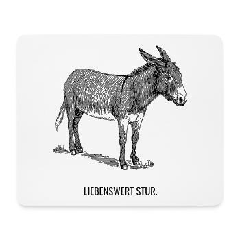 Liebenswert Stur. - Mousepad (Querformat) - Weiß - Vorne