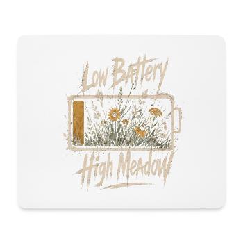 Low Battery High Meadow Wildflower Design - Mouse Pad (horizontal) - white - Front