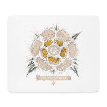The Yorkshire White Rose Vintage Emblem Design - Mouse Pad (horizontal) - white - Front