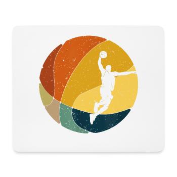 Basket-ball rétro Joueur de basket vintage - Tapis de souris (format paysage) - blanc - Devant