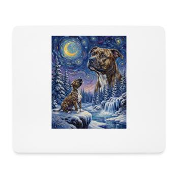 Howling to the Moon Hund Staffordshire Terrier - Mousepad (Querformat) - Weiß - Vorne