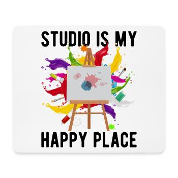 Cool Artist Studio est mon cadeau de peintre Happy Place - Tapis de souris (format paysage) - blanc - Devant