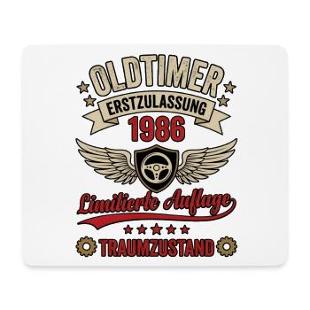 Oldtimer Erstzulassung 1986 Limited Edition  - Mousepad (Querformat) - Weiß - Vorne
