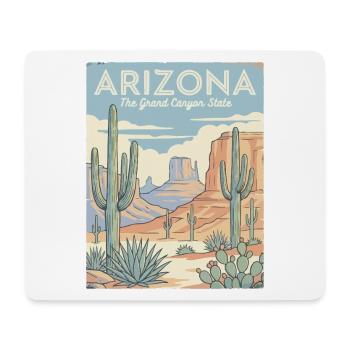 Arizona Desert Retro Poster - Mouse Pad (horizontal) - white - Front