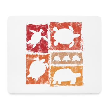 Turtle silhouettes in vintage style - Mouse Pad (horizontal) - white - Front