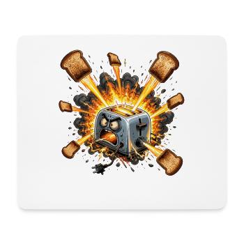 Explosion du pain grille-pain en colère - Tapis de souris (format paysage) - blanc - Devant