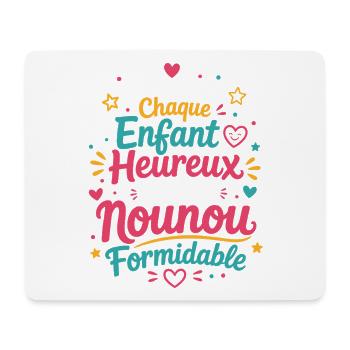 Derrière Chaque Enfant Heureux Nounou Fabuleuse - Tapis de souris (format paysage) - blanc - Devant
