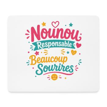 Nounou Joyeuse et Sourires Radieux - Tapis de souris (format paysage) - blanc - Devant