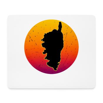 The Island of Corsica Map Retro Sunset France - Mouse Pad (horizontal) - white - Front
