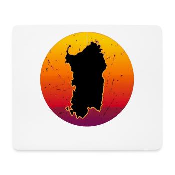 The island of Sardinia map retro sunset in Italy - Mouse Pad (horizontal) - white - Front