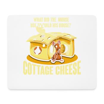 Womit hat die Maus ihr Haus gebaut? - Mousepad (Querformat) - Weiß - Vorne