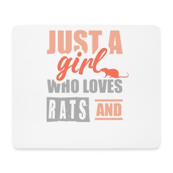 Juste une fille qui aime les rats et la danse - Tapis de souris (format paysage) - blanc - Devant