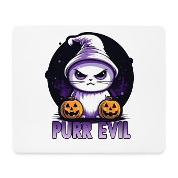Chat d’Halloween mignon, chibi Kawaii populaire - Tapis de souris (format paysage) - blanc - Devant