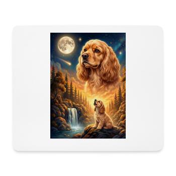 Howling to the Moon Meme Animal Dog Cocker Spaniel - Mouse Pad (horizontal) - white - Front