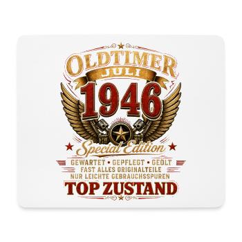 80. Geburtstag Geschenk Mann Oldtimer Juli 1946 - Mousepad (Querformat) - Weiß - Vorne