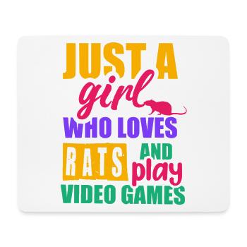 Just a girl who loves rats and likes to Vi - Mouse Pad (horizontal) - white - Front