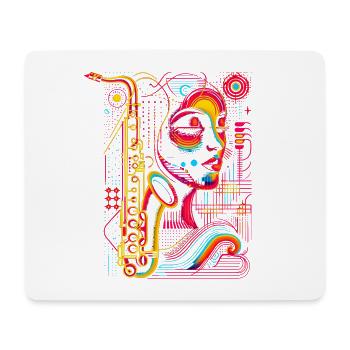 Saxophoniste - Tapis de souris (format paysage) - blanc - Devant