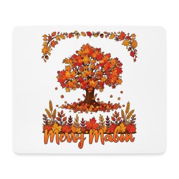 Joyeux Mabon Roue de l’Année Équinoxe d’automne païen - Tapis de souris (format paysage) - blanc - Devant