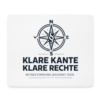 Klare Kante klare Rechte Mitbestimmung - Mousepad (Querformat) - Weiß - Vorne