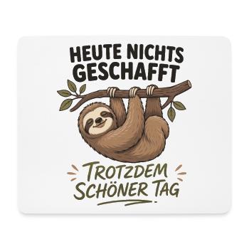 Heute nichts geschafft Faultier Spruch Humor - Mousepad (Querformat) - Weiß - Vorne