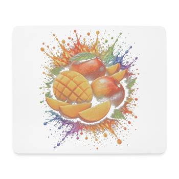 Mehrfarbige tropische Mango-Spritzkunst - Mousepad (Querformat) - Weiß - Vorne