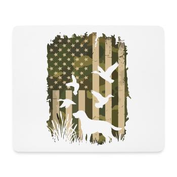 USA Flagge Silhouette Hund - Mousepad (Querformat) - Weiß - Vorne