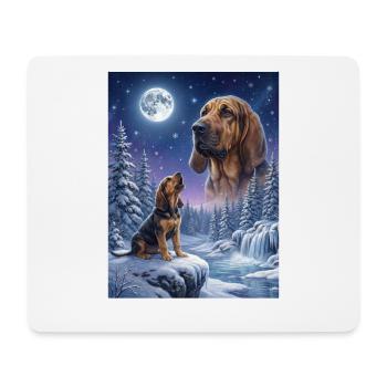 Hurlant vers la Lune Mème Chien Sanglier - Tapis de souris (format paysage) - blanc - Devant