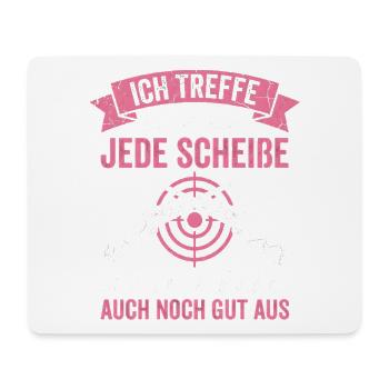 Ich treffe nicht nur, ich sehe gut aus - Mousepad (Querformat) - Weiß - Vorne