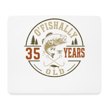 Officiellement 35 Ans | Humour Anniversaire Pêche - Tapis de souris (format paysage) - blanc - Devant