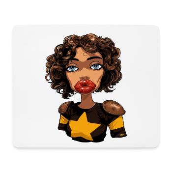 Star Hero Woman Dessin animé Pop Art - Tapis de souris (format paysage) - blanc - Devant