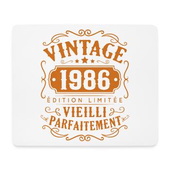 1986 Vintage Cadeau D'anniversaire Femme Homme - Tapis de souris (format paysage) - blanc - Devant