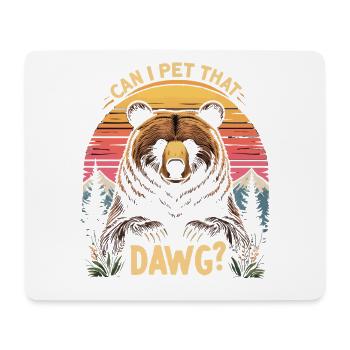 Retro Bear Sunset Dawg - Tapis de souris (format paysage) - blanc - Devant