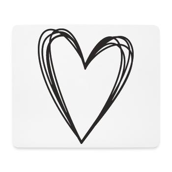 Cœur – Symbole d’amour et de connexion - Tapis de souris (format paysage) - blanc - Devant