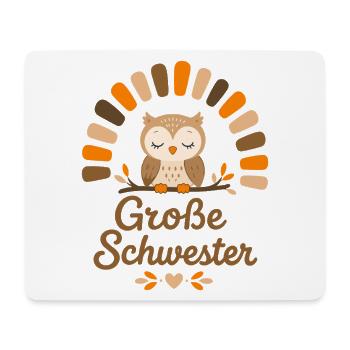 Schwester Eule – Süßes Geschwister Design - Mousepad (Querformat) - Weiß - Vorne