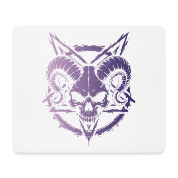 Crâne aux cornes - Tapis de souris (format paysage) - blanc - Devant