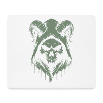 Crâne aux cornes - Tapis de souris (format paysage) - blanc - Devant