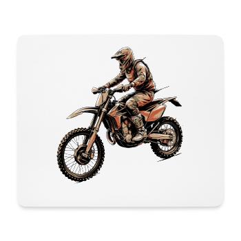 Pilote de motocross sur motocross - Tapis de souris (format paysage) - blanc - Devant