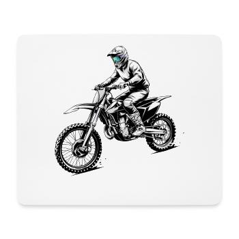 Pilote de motocross en vol - Tapis de souris (format paysage) - blanc - Devant