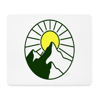 Lever de soleil au-dessus d’une chaîne de montagnes - Tapis de souris (format paysage) - blanc - Devant