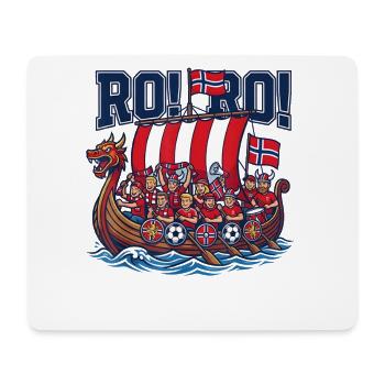 Norwegische Wikingerboot-Fanrallye - Mousepad (Querformat) - Weiß - Vorne