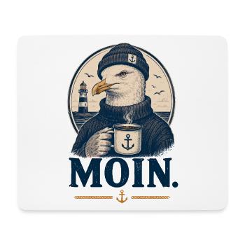 Moin Möwe Kaffee Shirt - Mousepad (Querformat) - Weiß - Vorne