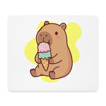 Rêve de la glace capybara - Tapis de souris (format paysage) - blanc - Devant