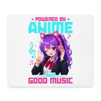 Anime et musique Chibi - Tapis de souris (format paysage) - blanc - Devant