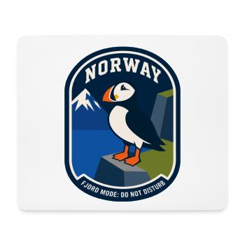 Patch du fjord de macareux de Norvège - Tapis de souris (format paysage) - blanc - Devant