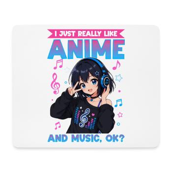 Anime et musique Chibi - Tapis de souris (format paysage) - blanc - Devant