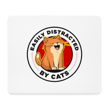 Facilement distrait par les chats - Tapis de souris (format paysage) - blanc - Devant
