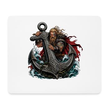 Nordischer Krieger und Stahlanker - Mousepad (Querformat) - Weiß - Vorne